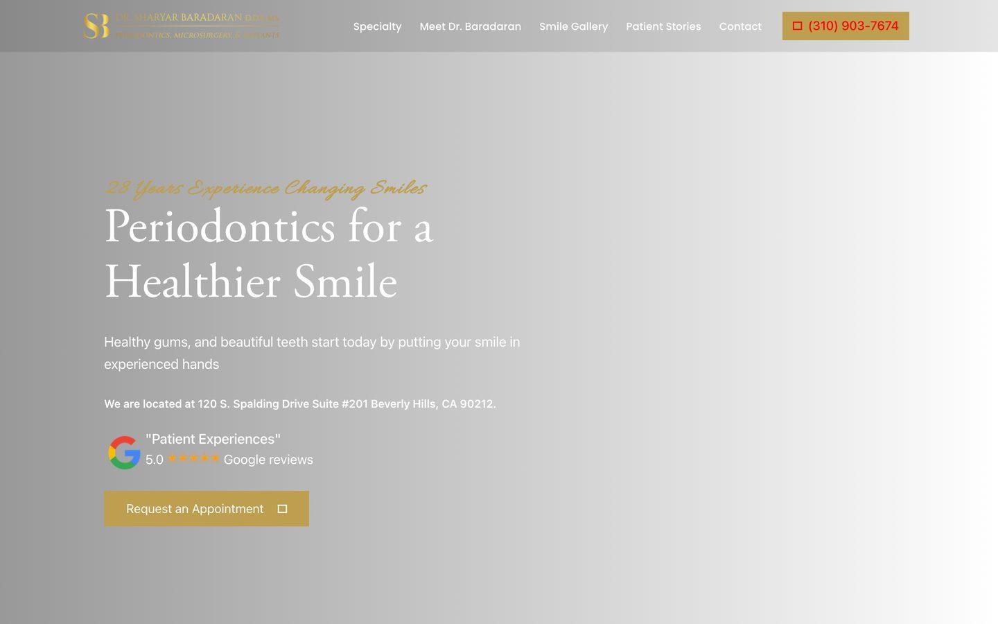 Dr. Baradaran Periodontics website, May 2023